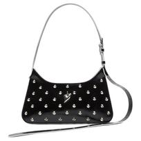 Acne Studios Platt Series Adjustable Strap Zipper Closure Calfskin Handheld Crossbody Shoulder Bag Women bags Black A10388-900 Basic Set (Bag+Dust Bag)