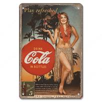 HD skardinis ženklas Vintage Coca Cola Retro metalinis plakatas Klasikinė sodos reklama Sienos meno dekoras barui, vyro urvui, virtuvei, namų dekoravimui 20x30cm（7.8x11.8inch）