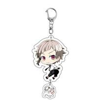 Cute Anime Figure Dazai Osamu Kunikida Doppo Edogawa Rampo Nakajima Atsushi Key Ring Fashion Acrylic Key Chain Plate Fans Gift