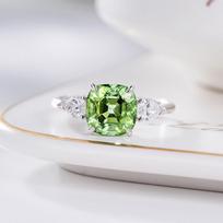 Huitan Light Green Cubic Zirconia Rings for Women Newly Designed Wedding Accessories Temperament Female Rings Fashion Zircon 6