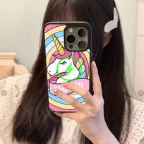Pink Unicorn Rainbow For iPhone 17 Air 16 E 15 14 13 12 11 Pro Max Plus PC Shock TPU Cover For Magsafe Phone Cover iPhone 14pro max