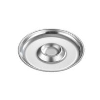 Salad Plate Stainless Steel Dumpling Plate Circular Shape Convenient Snack Plate Drop-proof Tableware Food Serving Tray Dessert 26cm-10.24in sidabras