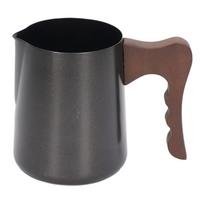 600ml Coffee Pitcher Stainless Steel Beech Handle Eagle Mouth Type Outlet Coffee Frothing Cup
