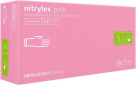 Rękawiczki Nitrylowe Mercator Pink Rozm S 100 Szt