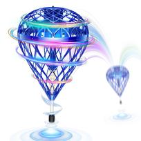 Gimama Magic Flying Ball toy that and allows for play with hands and A flying educational toy with LED like a A popular Christmas gift for children mėlyna