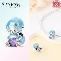 925 Silver Charm Pink Pig Mouse Cheese Fox Animal Charms Bead Fit Bracelet Diy Fine Gift Accessory Jewelry