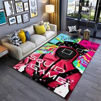 Squid Game Style Carpet with Guard Design and Colorful Patterns  Suitable for use as an anti-slip for living room bedroom sofas 40x60cm( 15x23in )