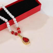 Pearl Choker Crystal Women's Necklaces Water Drop Pendants Imitation Pearl Chain Luxury Elegant Wedding Neck Zircon 2026 new