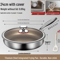 Wutuo 24cm 304 Stainless Steel Frying Pan Set