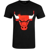 T-shirt NBA - NEW ERA - Chicago Bulls - Black - 100% cotton - Short sleeves M juoda