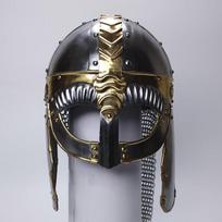 Viking Chainmail šalmas, Black Vandal Medusa, Viduramžių tamplierių riterio kryžiuočių šarvai, vikingų lerpo kario šalmas, plienas, žalvarinis šalmas