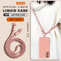 Liquid Silicone Strap Phone Case For iPhone 16E 16 14 15 Plus 12 13 Mini 11 16 Pro X XR XS Max SE Lanyard Protector Soft Cover For iPhone XSMAX