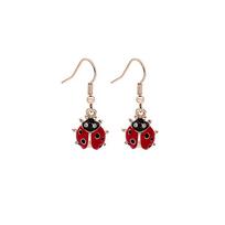 Guofeng New Four Seasons Insect Seven Star Ladybug Earrings Ear Hook Pendant Jewelry