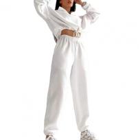 Kit of 2 Pieces Women Tracksuit Sweatshirt Pants Kit Thick Warm Relaxed Fit Zipper Stand Collar Long Sleeve Drawstring High Elastic Waist An S balta