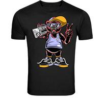 Hip Hop Bear Boombox T-Shirt - Street Rap Music Cartoon Graphic L