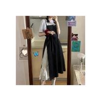 Strap skirt girls summer year new middle school high school students sweet suspender long dress dress set S