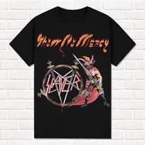 Slayer juodi marškinėliai Show No Mercy 1983 Thrash Metal Heavy Metal Marškinėliai Viršutiniai drabužiai Unisex Medvilniniai trumpomis rankovėmis High Street S juoda