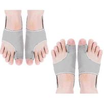 HYGGEAR Hallux Valgus Korektorius Reguliuojamas Pirštų Atstumdiklis Korektorius su Silikoninėmis Pagalvėlėmis Didžiojo Piršto Kauliukui (Pilki x 2 poros) 2025_vsijd