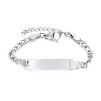 Personalized Butterfly Bracelet Name Customized for Gilrs Boy, Figaro Chain Link Wrist Zircon Stainless Steel No need Engrave