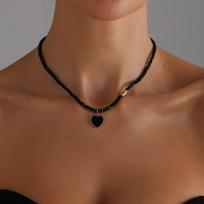Fashion Y2K Crystal Pearl Choker Necklaces For Women Unique Design Heart Necklace Female Zircon