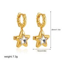 Fashion Photo Frame Locket Clamp Openable Album Star Huggie Hoop Earrings for Women Gold Plated Twist Mini Hoops Birthday Gift