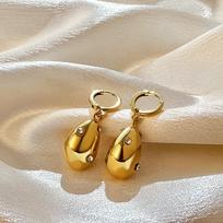 France Style Golden Color Glossy Irregular Mini Hoop Earrings for Women New Trend Circle Huggie Hoops Zircon Bijoux auksas