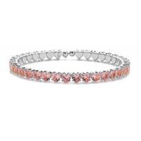 18K Gold Plated Brass Pink Heart Zircon Choker Bracelet for Ladies, Elegant Crystal Zircon Set Gifts