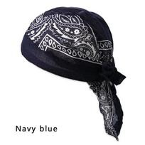 Vyrai Moterys Greitai Džiūstanti Skara Medvilninė Pirato Kepurė Lauko Sportui Dviračių Sportui Bandana Prakaitą Sugerianti Vėžio Chemo Kepuraitė Musulmoniškas Turbanas tamsiai mėlyna spalva