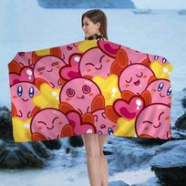 Pink Cute K-Kirby Microfiber Beach Towel Absorbent Quick dry Soft Yoga Swimming Resort Mountain Climbing Towel W30*H60(CM)
