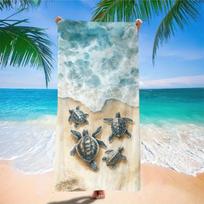 Microfiber Oversized Turtle Print Beach Towel | Soft, Absorbent,Quick Dry,Sand Free, Lightweight, Polyester, Contemporary Style W30*H60(CM)