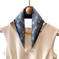 Imitation silk Wraps Wrist Strap Bib Satin False Collar Print Scarves Cross Neckerchief Silk Scarf C