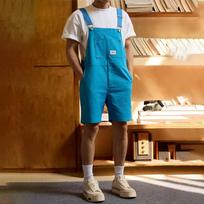 Men's Retro Bib Shorts Men's Summer Loose Straight Casual Workwear Shorts M mėlyna