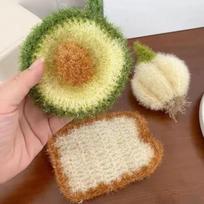 3pcs Eco-Friendly Kiwi Fruit Dishwashing Cloth Microfiber Oil Cleaning Toast Wiping Rags Multi-purpose Efficient Cleaning
