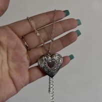Romantic Heart Photo Locket Frame Pendant Necklace Silver Color Stainless Steel Love Heart Charms Necklaces Women Jewelry