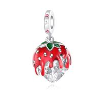 925 Silver Fruit Series Raspberry Strawberry Avocado Lemon Beads Dangle Charms Fit Bangle Bracelet DIY Jewelry