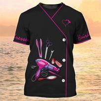 Fashion Barber 3D Printed T Shirts Work Clothes Summer Casual Custom Name Short Sleeve T-shirts Trend Loose Breathable Tees Tops M