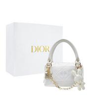 DIOR Krepšys PASIDARYK pats Stiliaus Kosmetinė Maišelis Baltas Triušis Mengyue, nišinis aukščiausios klasės, universalus klasikinis, madingas retro, paprastas ir madingas, odinis pakabukas, auksas