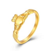 Nerūdijančio plieno Airiškas Claddagh žiedas Širdis Karūna Vestuvinis Pažado Žiedas Moterims Vyrams Dydis 4-10 4 auksas