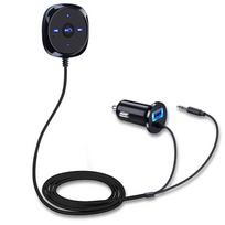Handsfree Bluetooth Car Kit MP3 A2DP 3.5mm AUX Audio Music Receiver Adapter 5V 2.1A USB Charger