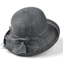 Nauja pavasario vasaros organzos gėlių mados kepurė, moteriška laisvalaikio kepurė Elegantiška kepurė nuo saulės M（56-58cm） tamsiai pilka spalva