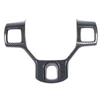 Steering Wheel Cover Trim Carbon Fiber Pattern Interior Decoration Steering Wheel Button Frame Trim
