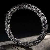 Vyriška apyrankė Snaigės apyrankė Retro Vieno drakono galvos apyrankė Naujas galingas stilius 18CM sidabras