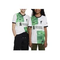 Nike Liverpool 23/25 sezono išvykos sirgalių versijos marškinėliai su siuvinėtu logotipu, mozaikinės spalvos blokais, trumpomis rankovėmis, futbolo marškinėliai, vaikų viršutiniai drabužiai, balti DX2764-101 S