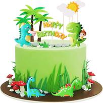 Dinosaur Cake Toppers Cute Happy Birthday Decorations for Boy Girl Baby Shower Dinosaur Scene Theme Cartoon Party Decoration