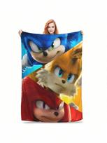 Sonic žaidimų antklodė iš vilnos Žieminė Kvėpuojanti Super Minkšta Mėtoma antklodė Lovai Sofai Lovatiesėms 75X95CM pilka spalva