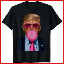Trump Bubble Gum Black Cotton T-Shirt Unisex T-Shirt XXL