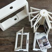 Rotating 3D Polaroid Photo Album Flip Frame 12 Photos Storage Desktop Ornament Double Sided Photo Display Home Decor Accessory One Size
