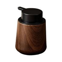 Putojantis muilo dozatorius, daugkartinio naudojimo pompos muilo dozatoriaus indas Walnut wood grain black