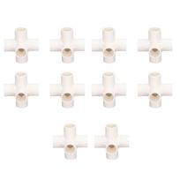 10 vnt. PVC vamzdžių jungtis 20 mm, 5 krypčių, stačiakampė, 3 matmenų alkūnės vamzdžio jungtis baldams