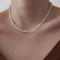 Transparent Crystal Irregular Beaded Choker Necklace for Women Triang4 Collarbone Clavicle Chain on the Neck Collar Zircon